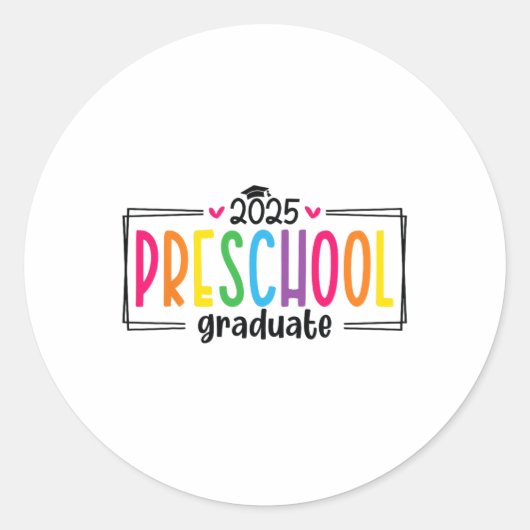 Voorschoolse Afstuderen 2025 Afstuderen Afstudeerd Ronde Sticker (Voorkant)