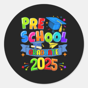 Voorschoolse Afstuderen 2025 Pre-k Afstuderen Kind Ronde Sticker