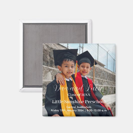 Voorschoolse Afstuderen aankondiging Magneet (Voorkant / Achterkant)
