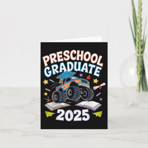 Voorschoolse Afstuderen Monster Truck Dinosaur Boy Kaart