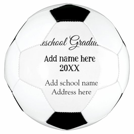 Voorschoolse Afstuderen voeg schoolnaam en adresna Voetbal (Voorkant)