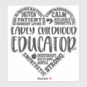 Voorschoolse educator, voorschoolse leraar sticker (Vel)