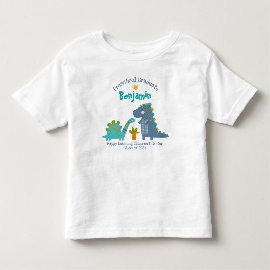 Voorschoolse Jongen Afstuderen Dinosaur Schattigee Kinder Shirts (Voorkant)