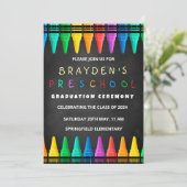 Voorschoolse Kinder schoolbord Afstuderen uitnodig Kaart (Staand voorkant)