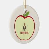 Voorschoolse leerschool-versiering - Red Apple Hal Keramisch Ornament (Rechts)