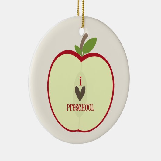 Voorschoolse leerschool-versiering - Red Apple Hal Keramisch Ornament (Rechts)