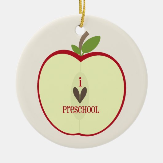 Voorschoolse leerschool-versiering - Red Apple Hal Keramisch Ornament (Voorkant)