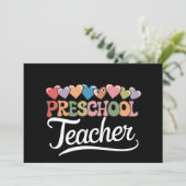 Voorschoolse leraar eerste dag Groovy terug naar s Kaart (Staand voorkant)