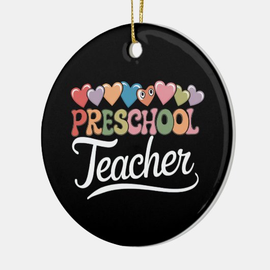 Voorschoolse leraar eerste dag Groovy terug naar s Keramisch Ornament (Links)