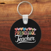 Voorschoolse leraar eerste dag Groovy terug naar s Sleutelhanger (Voorkant)