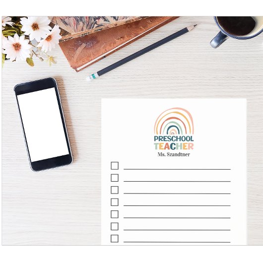 Voorschoolse leraar retro kleuren boho regenboog post-it® notes