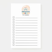 Voorschoolse leraar retro kleuren boho regenboog post-it® notes (Voorkant)