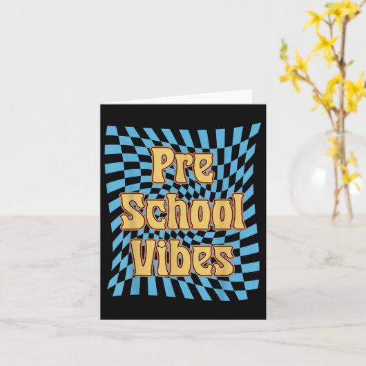 Voorschoolse leraar vibes eerste dag pre-k terug n kaart (Gele Bloem)