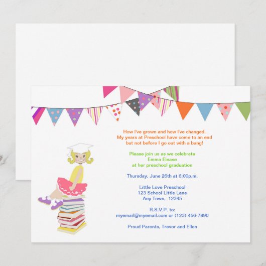 Voorschoolse of Kindergarten Kaart (Voorkant / Achterkant)