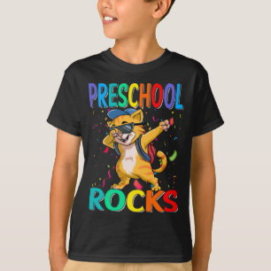 Voorschoolse rotsen kat terug naar school T-shirt
