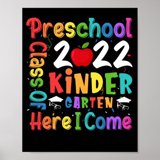 Voorschoolse school van 2022 Kindergarten Hier kom Poster (Voorkant)