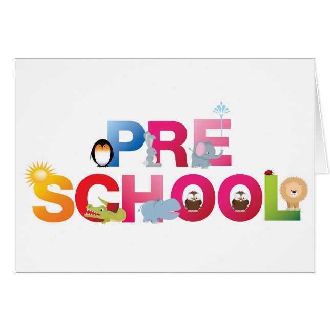 voorschoolse woorden in leuke letters (Voorkant Horizontaal)