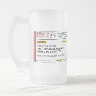 Voorschrift bier (jouw naam toevoegen) matglas bierpul