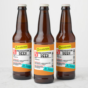 Voorschrift Bier Waarschuwingslabel Grappig Gepers Etiket