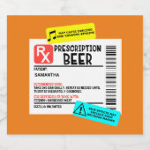 Voorschrift Bier Waarschuwingslabel Grappig Persoo Bier Etiket (Enkel label)