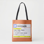 Voorschrift Chocolade - Gepersonaliseerd Tote Bag (Voorkant)