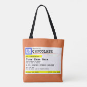 Voorschrift Chocolade - Gepersonaliseerd Tote Bag (Achterkant)