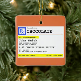 Voorschrift Chocolade Gepersonaliseerde patiëntenn Keramisch Ornament