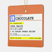 Voorschrift Chocolade Gepersonaliseerde patiëntenn Keramisch Ornament (Links)