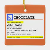 Voorschrift Chocolade Gepersonaliseerde patiëntenn Keramisch Ornament (Voorkant)
