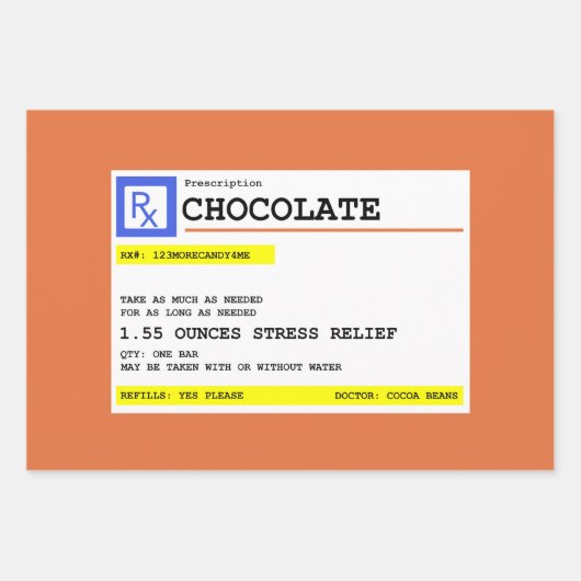 Voorschrift Chocolade op maat Inpakpapier Vel (Voorkant 3)