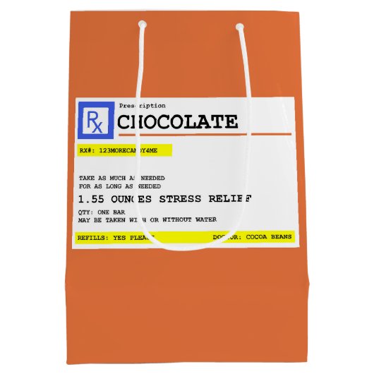 Voorschrift Chocolate Funny Medium Cadeauzakje (Achterkant)