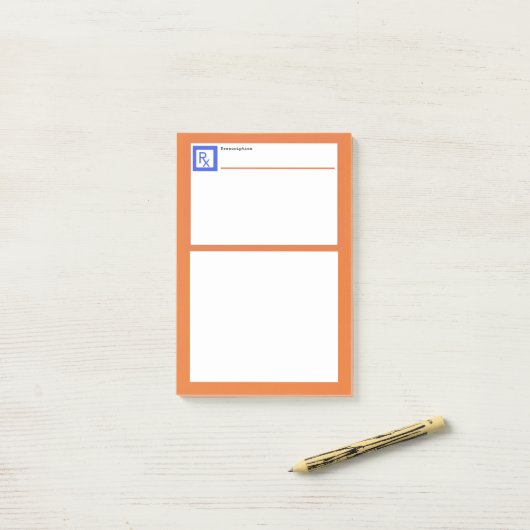 Voorschrift Faux RX 4x6 Post-it® Notes (Op bureau)