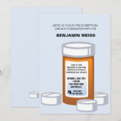 Voorschrift Fles apotheker Afstuderen Invitati Kaart (Voorkant / Achterkant)