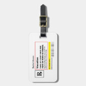 Voorschrift" Gepersonaliseerde Lugg het "van de Bagagelabel (Voorkant verticaal)