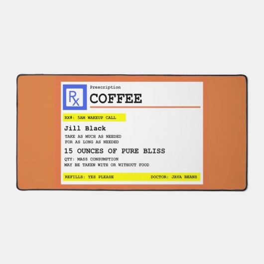 Voorschrift Koffie Gepersonaliseerd Grappig Bureaumat (Voorkant)