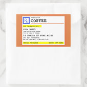 Voorschrift Koffie, rechthoekig, gepersonaliseerd  Rechthoekige Sticker (Tas)