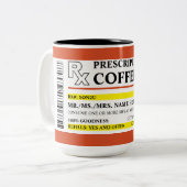 Voorschrift Koffie Tweekleurige Koffiemok (Voorkant links)