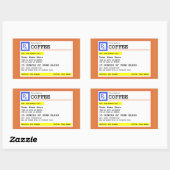 Voorschrift Koffielabel Gepersonaliseerd Rechthoek Rechthoekige Sticker (Vel)