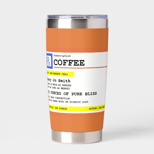 Voorschrift Koffievierkant gepersonaliseerd Geïsoleerde Drinkbeker (Voorkant)