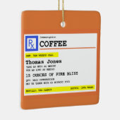 Voorschrift Koffievierkant gepersonaliseerd Keramisch Ornament (Rechts)