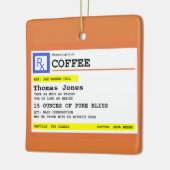 Voorschrift Koffievierkant gepersonaliseerd Keramisch Ornament (Links)