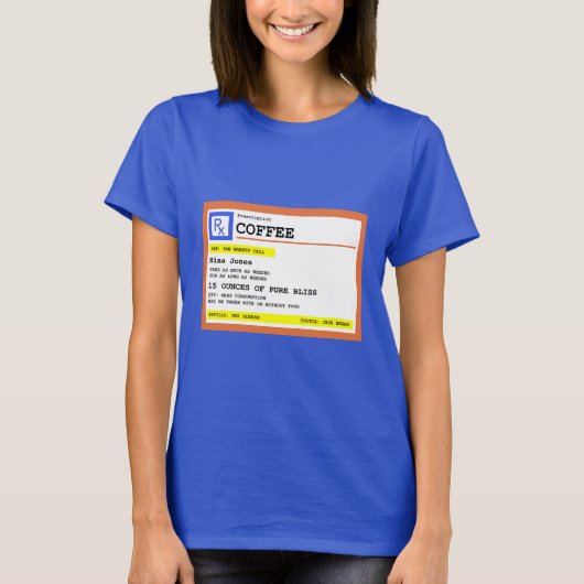 Voorschrift Koffievierkant gepersonaliseerd T-shirt (Voorkant)