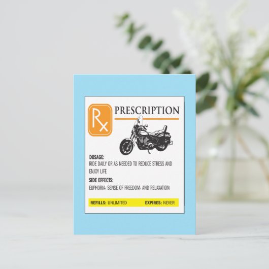 Voorschrift Motorfiets Grappig Briefkaart (Staand voorkant)