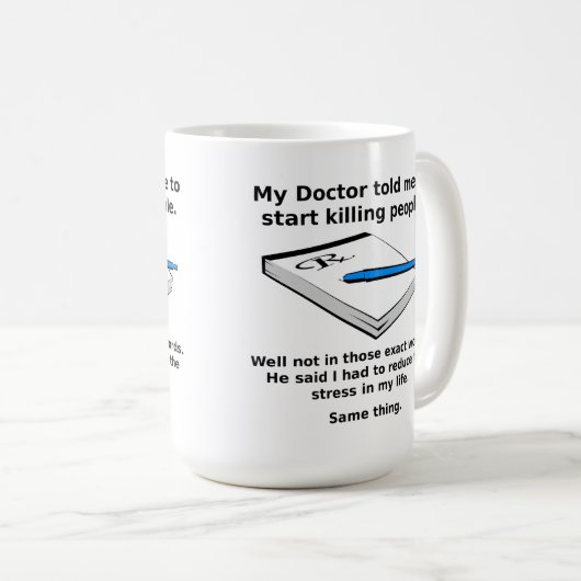 Voorschrift om grappige mok te doden (Voorkant rechts)