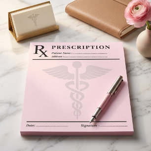 Voorschrift RX Blok Bewerkbaar Dokter Caduceus Notitieblok