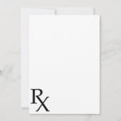 Voorschrift RX Medical Doctor Nurse Afstuderen Kaart (Achterkant)