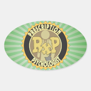Voorschrift RxP Psycholoog LOGO Round Ovale Sticker