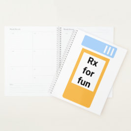 Voorschrift voor vun-overmaatse medicatiefles planner