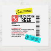 Voorschrift Waarschuwingsetiket Bier Grappig Perso Bier Etiket (Enkel label)