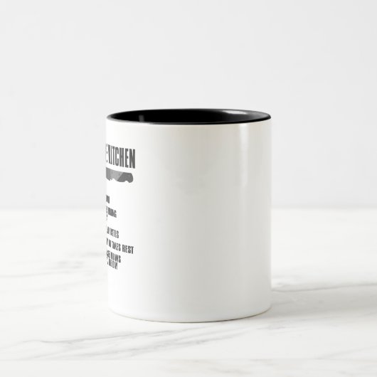 Voorschriften van de keuken 1. Chef heeft gelijk.  Tweekleurige Koffiemok (Center)